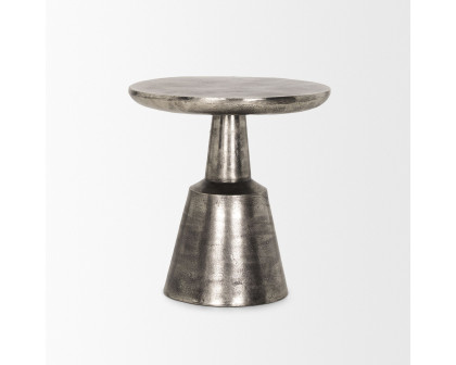 Mercana - Bobbi Textured Polished Nickel Cast Aluminum Metal Accent Table