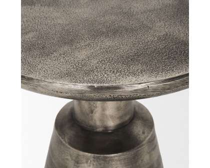 Mercana - Bobbi Textured Polished Nickel Cast Aluminum Metal Accent Table