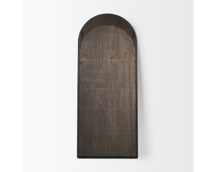 Mercana Celeste Wood Arched Floor Mirror - Dark Brown