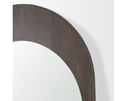 Mercana Celeste Wood Arched Floor Mirror - Dark Brown