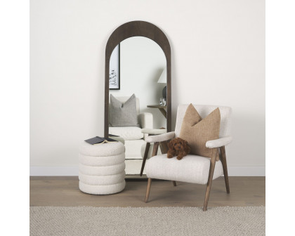 Mercana Celeste Wood Arched Floor Mirror - Dark Brown