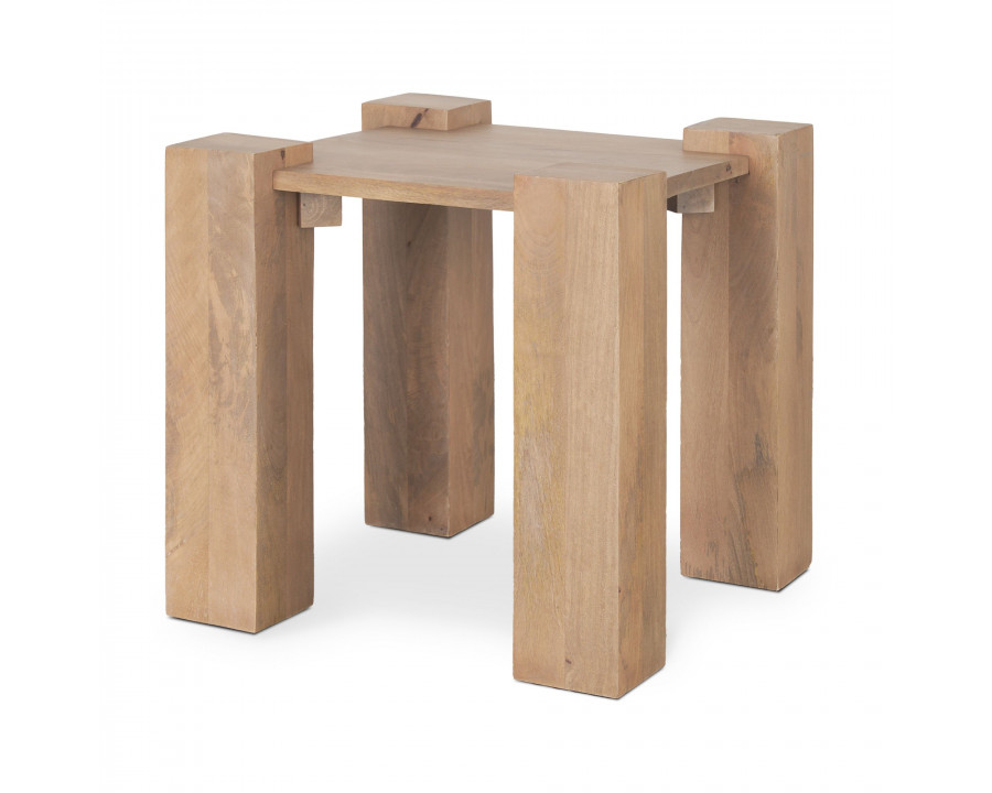 Mercana - Beth Light Brown Wood Square Accent Table