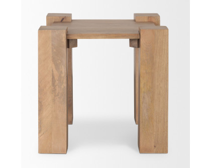 Mercana - Beth Light Brown Wood Square Accent Table