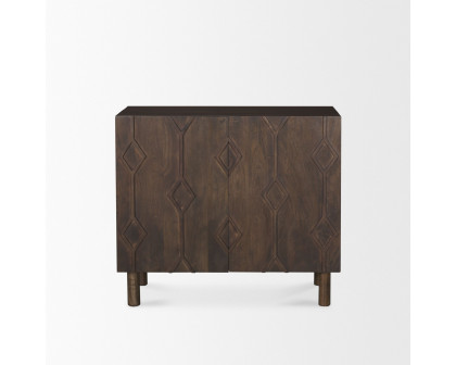 Mercana Heera Diamond Motif with Shelf Accent Cabinet - Dark Brown