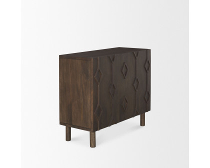 Mercana Heera Diamond Motif with Shelf Accent Cabinet - Dark Brown