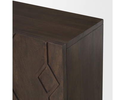 Mercana Heera Diamond Motif with Shelf Accent Cabinet - Dark Brown