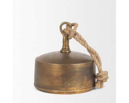 Mercana Quincy Large Metal Decorative Bell Object - Gold