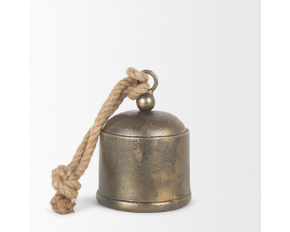 Mercana Quincy Medium Metal Decorative Bell Object - Gold