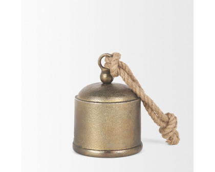 Mercana Quincy Medium Metal Decorative Bell Object - Gold