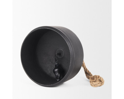 Mercana Quincy Large Metal Decorative Bell Object - Black