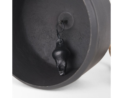 Mercana Quincy Large Metal Decorative Bell Object - Black