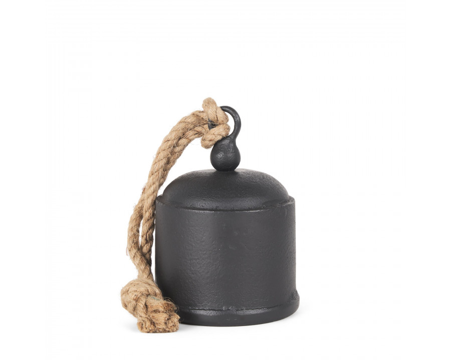 Mercana Quincy Medium Metal Decorative Bell Object - Black