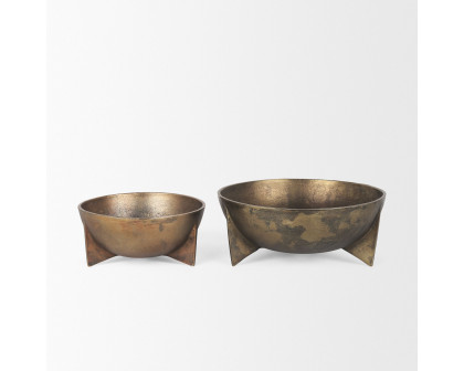 Mercana - Quita Large Gold Metal Decorative Bowls (Set of 2)