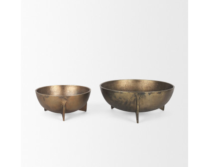 Mercana - Quita Large Gold Metal Decorative Bowls (Set of 2)