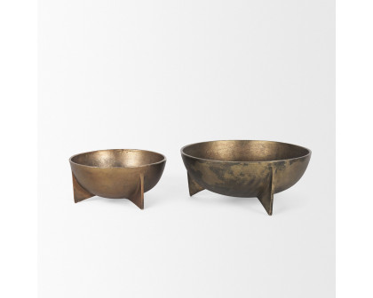 Mercana - Quita Large Gold Metal Decorative Bowls (Set of 2)