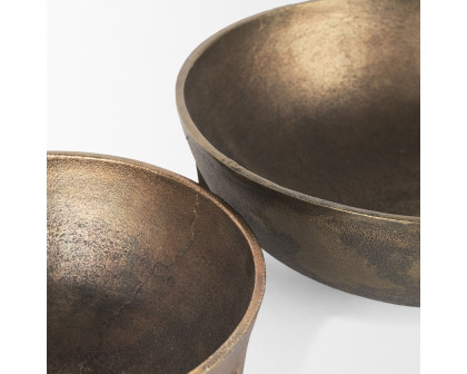 Mercana - Quita Large Gold Metal Decorative Bowls (Set of 2)