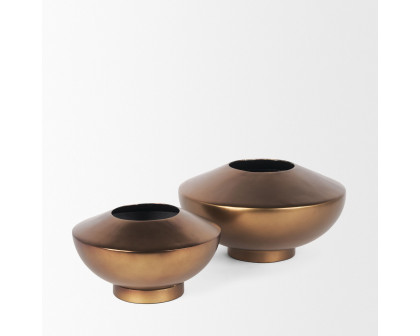 Mercana Quiana Medium Metal Vase - Gold