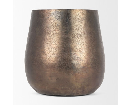 Mercana Quade Large Metal Planter - Gold