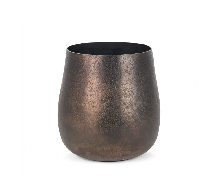 Mercana Quade Small Metal Planter - Gold