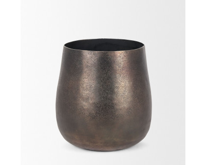 Mercana Quade Small Metal Planter - Gold