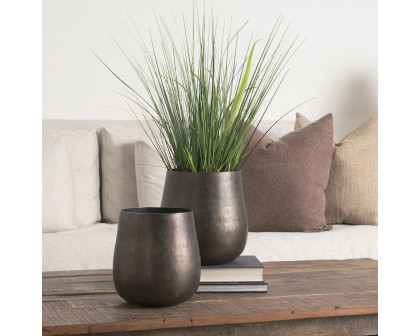 Mercana Quade Small Metal Planter - Gold