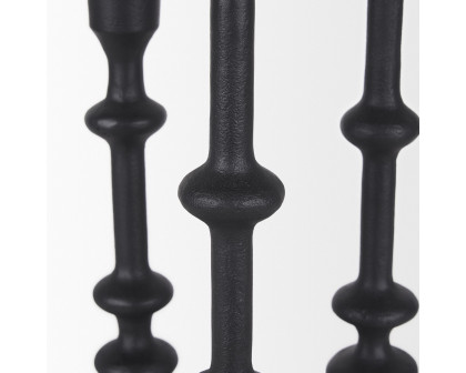 Mercana - Paolo Matte Black Metal Candle Holder (Set of 3)