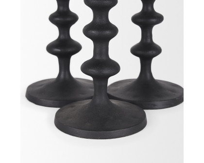 Mercana - Paolo Matte Black Metal Candle Holder (Set of 3)