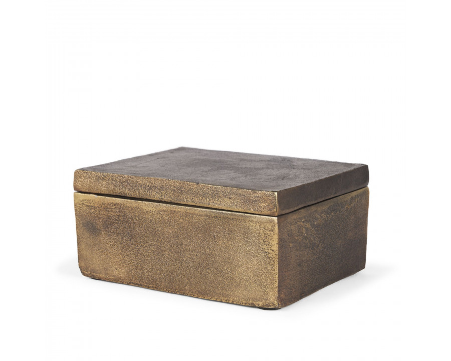 Mercana Porschia Large Metal Decorative Box - Gold