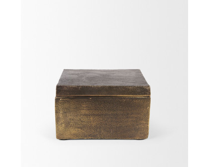 Mercana Porschia Large Metal Decorative Box - Gold