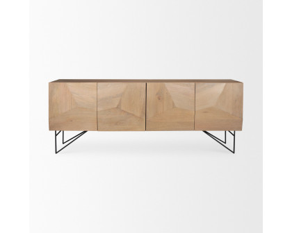 Mercana Darwin 4 Doors Sideboard - Light Brown, Wood