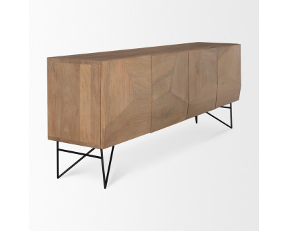 Mercana Darwin 4 Doors Sideboard - Light Brown, Wood