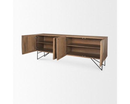 Mercana Darwin 4 Doors Sideboard - Light Brown, Wood