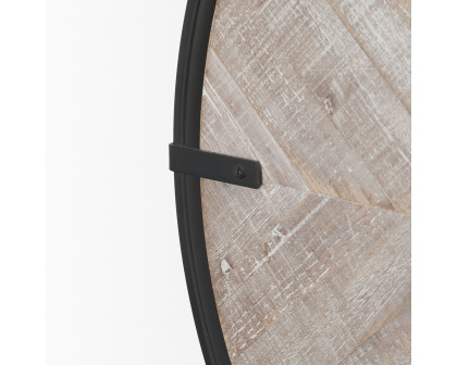 Mercana - Rani Matte Black Metal/Wood Wall Clock