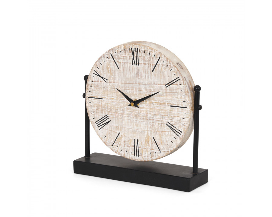 Mercana - Raja Matte Black Metal Table Clock