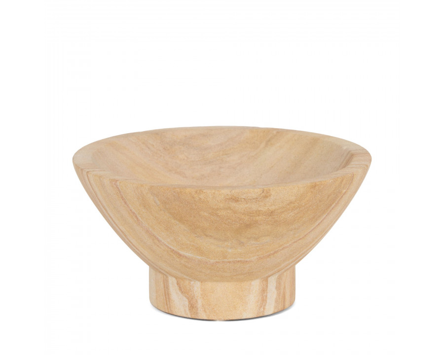 Mercana - Ramira Beige Sandstone Decorative Pedestal Bowl