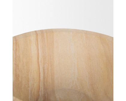 Mercana - Ramira Beige Sandstone Decorative Pedestal Bowl