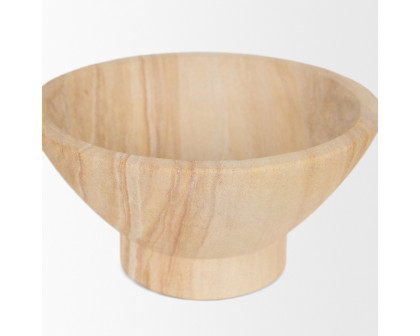 Mercana - Ramira Beige Sandstone Decorative Pedestal Bowl