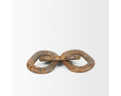 Mercana Reinir Marble Chain Link Decorative Object - Brown