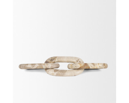 Mercana Reinir Marble Chain Link Decorative Object - Beige