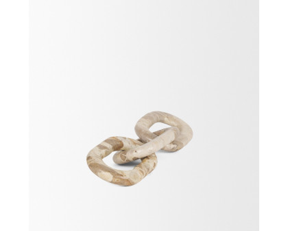 Mercana Reinir Marble Chain Link Decorative Object - Beige