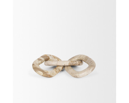 Mercana Reinir Marble Chain Link Decorative Object - Beige