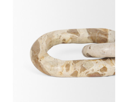 Mercana Reinir Marble Chain Link Decorative Object - Beige