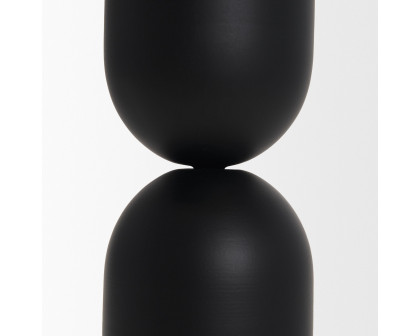 Mercana Qamra Short Black Metal Pillar Candle Holder