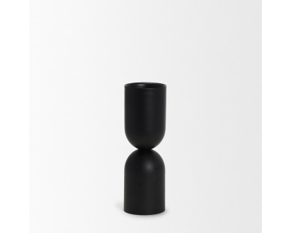 Mercana Qamra Medium Black Metal Pillar Candle Holder