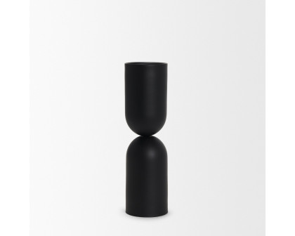 Mercana Qamra Tall Black Metal Pillar Candle Holder