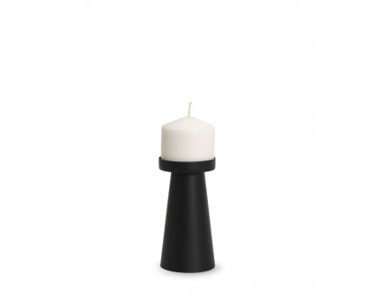 Mercana - Quadir Matte Black Metal Candle Holder