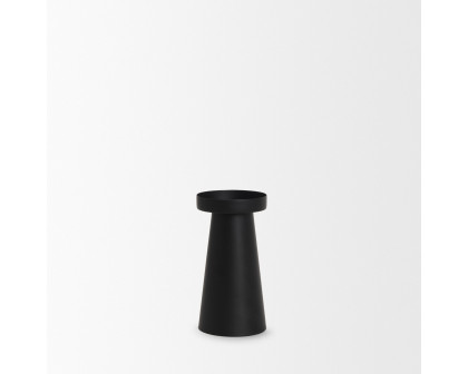 Mercana Quadir Short Matte Black Metal Candle Holder