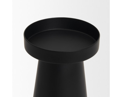 Mercana Quadir Short Matte Black Metal Candle Holder