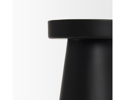 Mercana Quadir Short Matte Black Metal Candle Holder