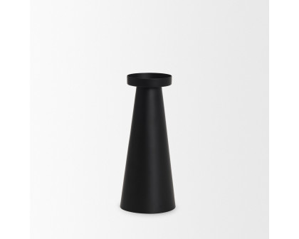 Mercana Quadir Tall Matte Black Metal Candle Holder